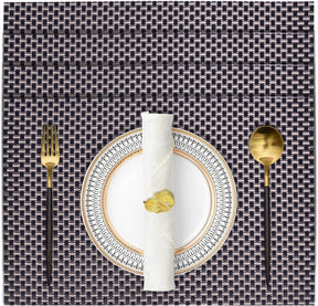 Decozen Placemats - Table Protector for Kitchen Decor Scratch Heat Resistant Placemats Washable Wipeable Indoor Outdoor Home Decor Table Place Mats Vinyl PVC 18x12 Inches - Black Gold
