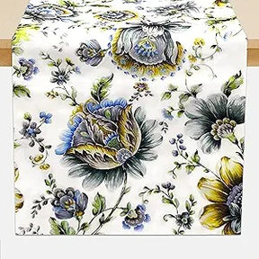 Decozen Table Runner - Japanese Print Floral Design Perfect for Kitchen Dining Room Home Decor Console Table Farmhouse