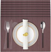 Decozen Placemats - Table Protector for Kitchen Decor Scratch Heat Resistant Placemats Washable Wipeable Indoor Outdoor Home Decor Table Place Mats Vinyl PVC 18x12 Inches - Brown