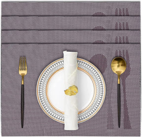 Decozen Placemats - Table Protector for Kitchen Decor Scratch Heat Resistant Placemats Washable Wipeable Indoor Outdoor Home Decor Table Place Mats Vinyl PVC 18x12 Inches - Light Brown