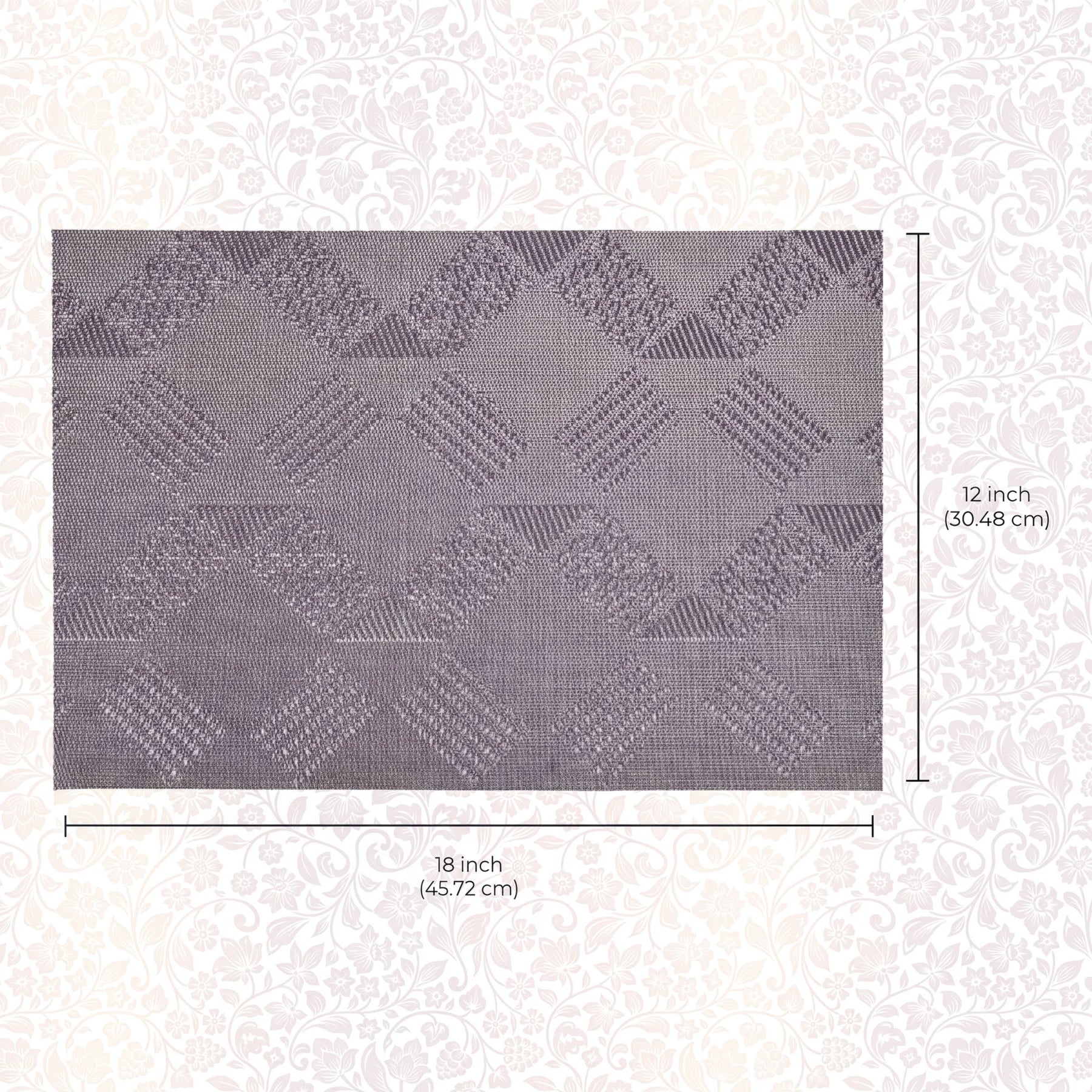 Set of four PVC placemats for dining table, durable and easy to clean, by brand 81702, featuring a smooth surface and classic design.