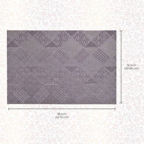 Set of four PVC placemats for dining table, durable and easy to clean, by brand 81702, featuring a smooth surface and classic design.