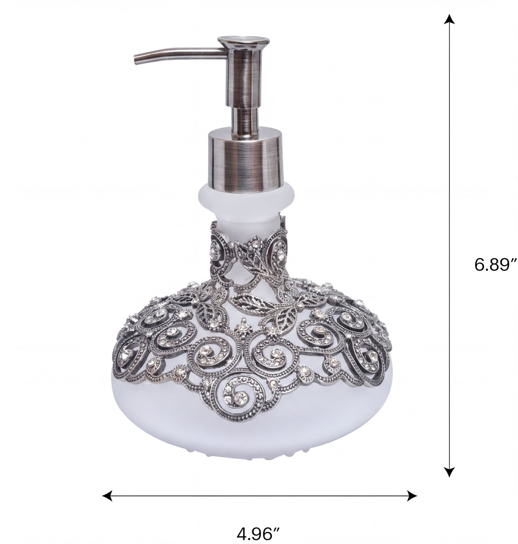 LB 24004 The Millicent modern decorative lotion dispenser, handmade bathroom soap accessory, 12.5oz capacity.