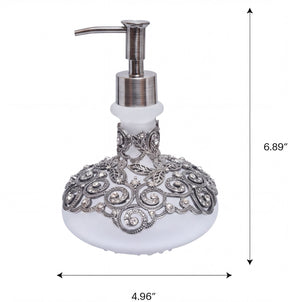 LB 24004 The Millicent modern decorative lotion dispenser, handmade bathroom soap accessory, 12.5oz capacity.