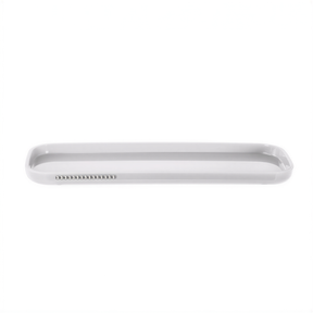 Crystal White bathroom accessories set of 4 by B031CWH, including soap dispenser, toothbrush holder, tumbler, and tissue box.