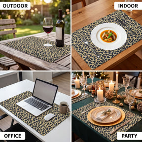 Set of four PVC placemats by 618EVA-6-8-4, featuring colorful, durable plastic surface perfect for dining table decoration.