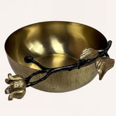 Small deep gold serving bowl by 827SELBA, perfect for kitchen décor or serving dishes, with a sleek, modern design.