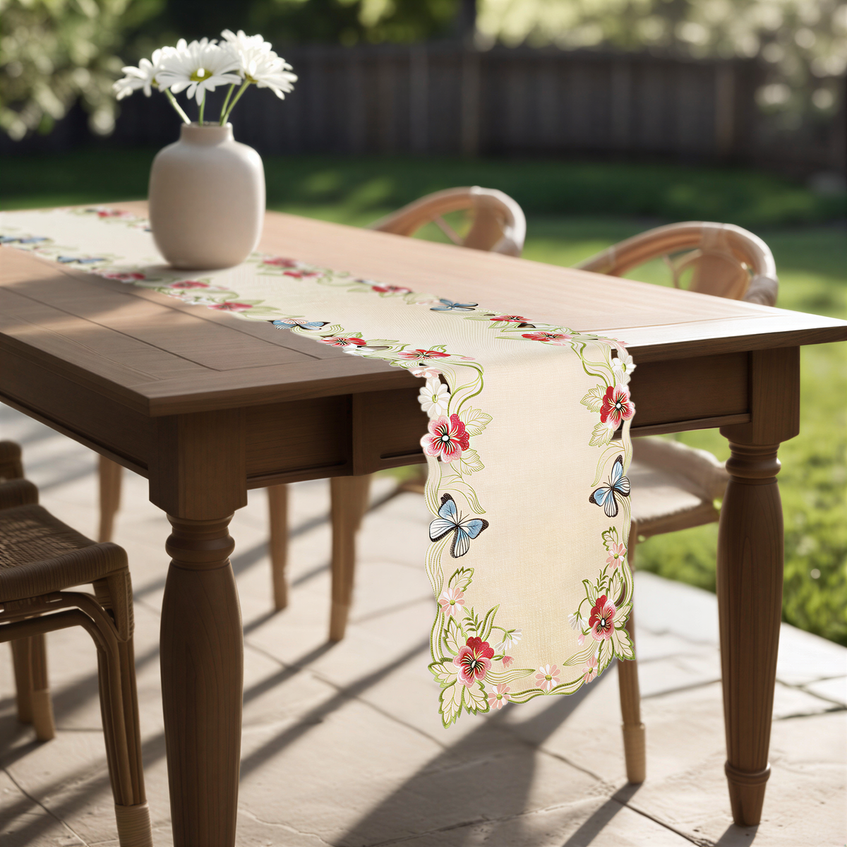 Beige Sandy Dune table runner from Maliana Collection, 14x108 inches, elegant dining table décor by RIZ-007-RN.