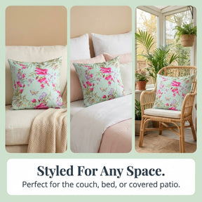 Floral printed throw pillow cover in 20x20 inches with vibrant flower patterns, designed by CC-9701-A-4 for decorative home accents.