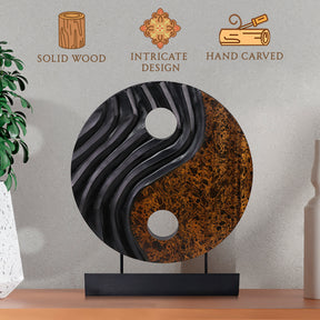 Yin Yang Handmade Wooden Sculpture