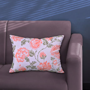 Floral printed throw pillow cover in 14x20 inches, designed by CC-9692-4, featuring vibrant floral patterns on fabric.