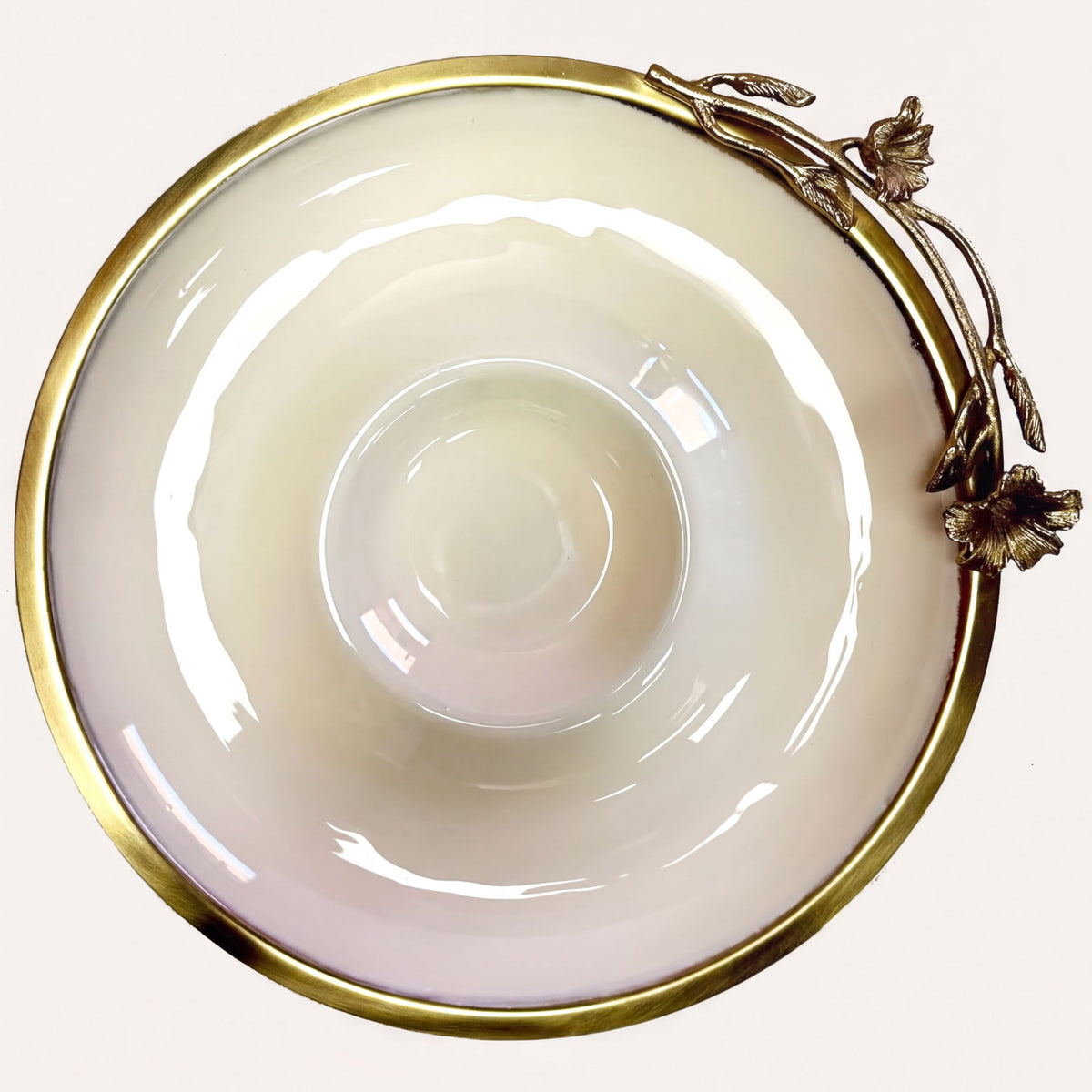 Chip and dip snack platter from 23202SEWB, stylish kitchen decor with divided sections for chips and dips, ceramic design.