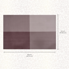 Set of four PVC Louvre placemats, heat-resistant table protectors for kitchen decor, by 22240, featuring stylish geometric designs.