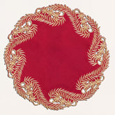 Set of four Burgundy gold wine grace doilies from RIZ-011-DL, 15-inch modern dining décor by Anyce Collection
