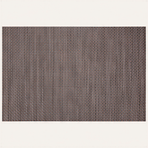 Brown PVC Decozen placemats, 18x12 inches, heat-resistant, washable table protectors with scratch-resistant vinyl for indoor and outdoor use.