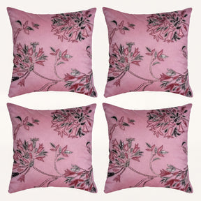 Set of 2 or 4 pink throw pillow covers by CU6409-45-4, 18x18 inch decorative covers for sofas or beds.
