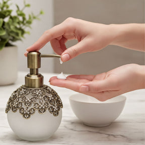 LB 24533 Colette Charm lotion dispenser, modern decorative bathroom accessory with handmade soap dispenser design.