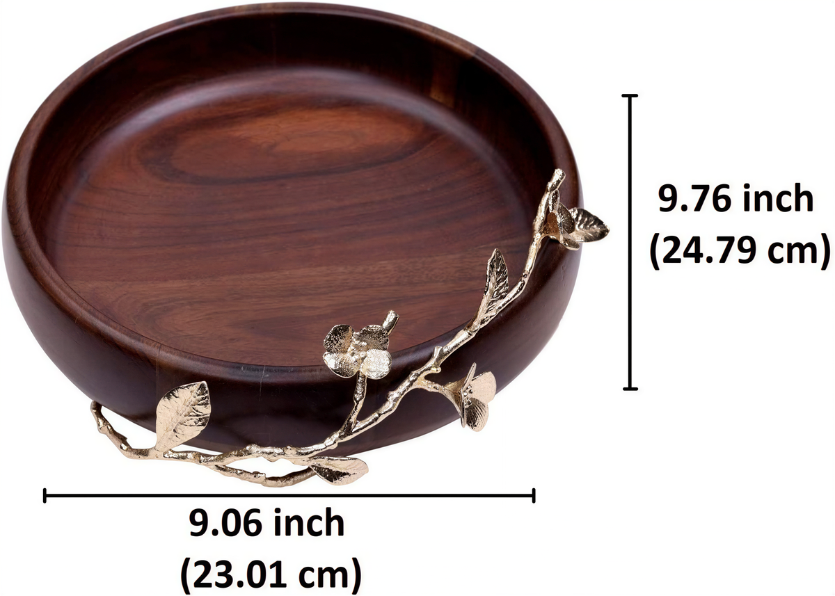 Acacia wood small round bowl by 817038, showcasing the natural grain and smooth finish, ideal for kitchen decor.