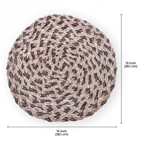 Set of 6 round PVC placemats with cut-out design from AXM026H-103, perfect for protecting tables and enhancing dining decor.