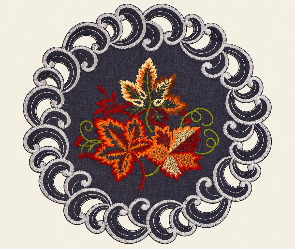Gray Round Placemats – Aurora Charm, 15 Inch