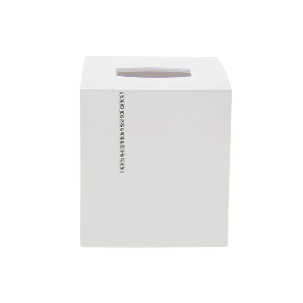 Crystal white bathroom accessories set of 4, including soap dispenser, toothbrush holder, tumbler, and tray, from B031CWH.