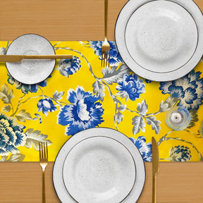 Printed Table Runner - Yellow and Blue