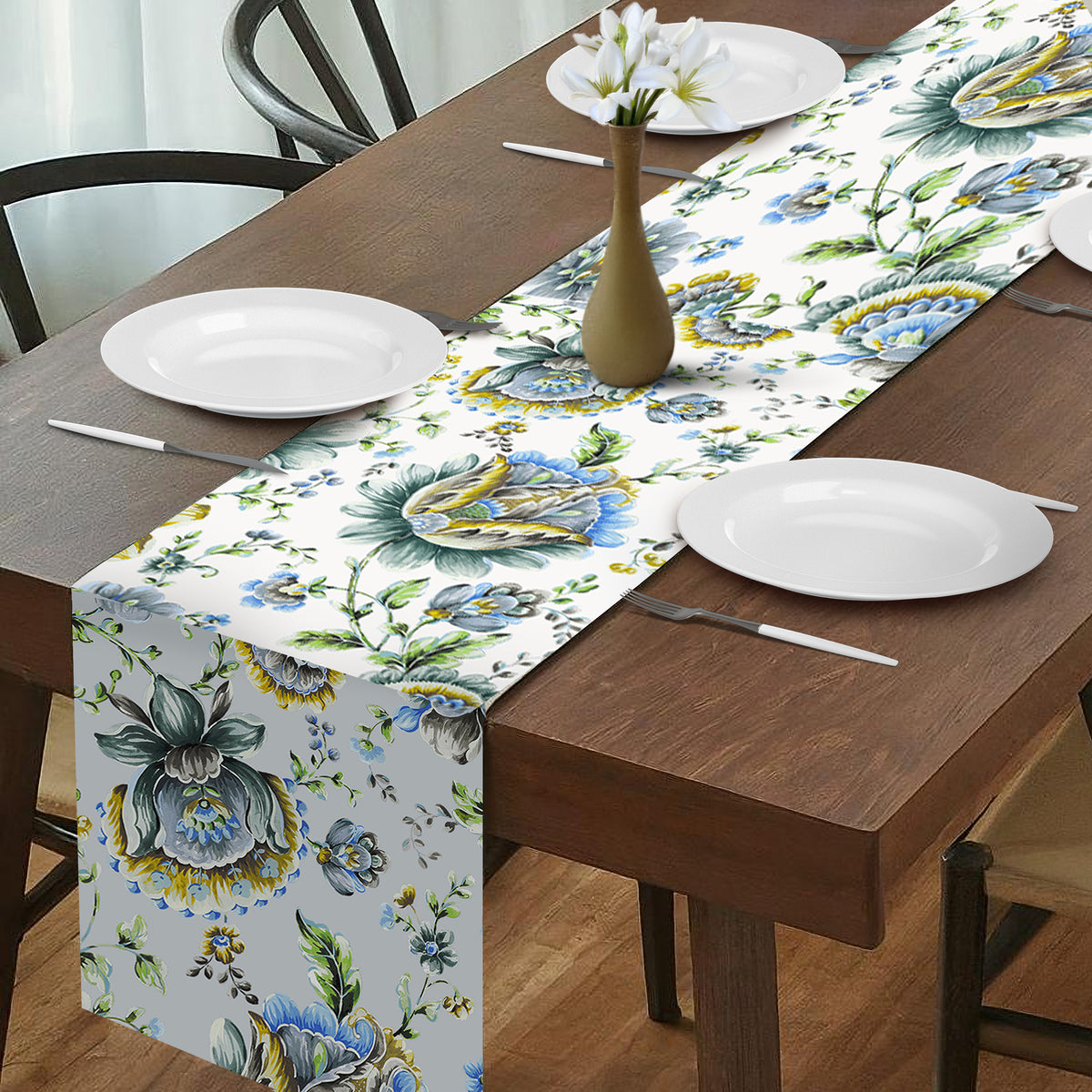 Printed Table Runner - Jaco Blue