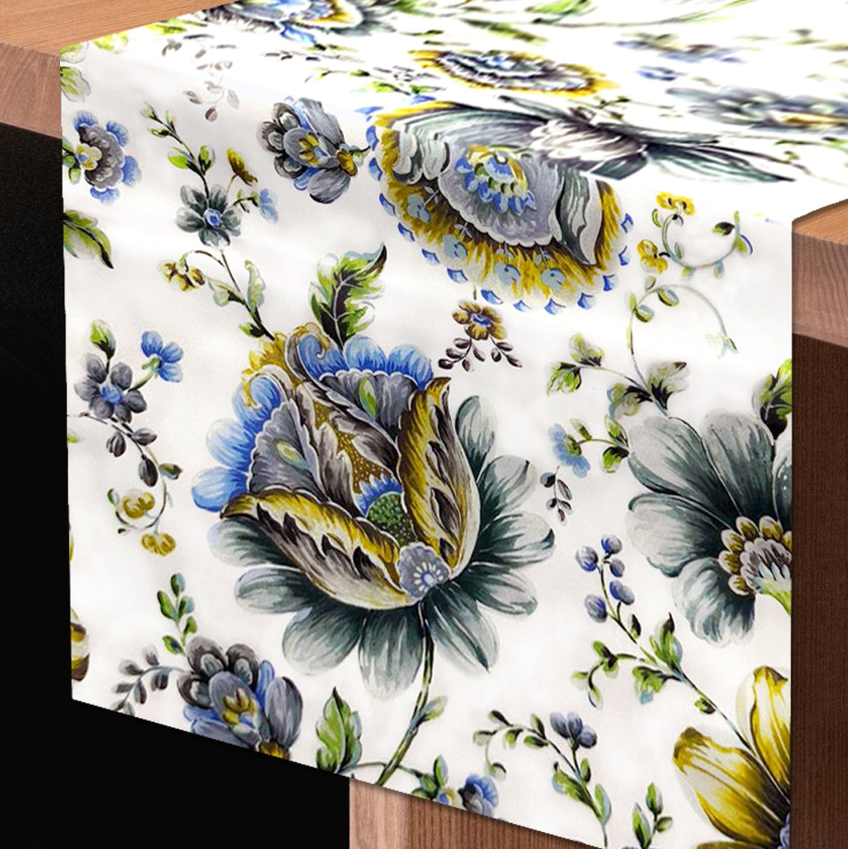 Printed Table Runner - Jaco Blue