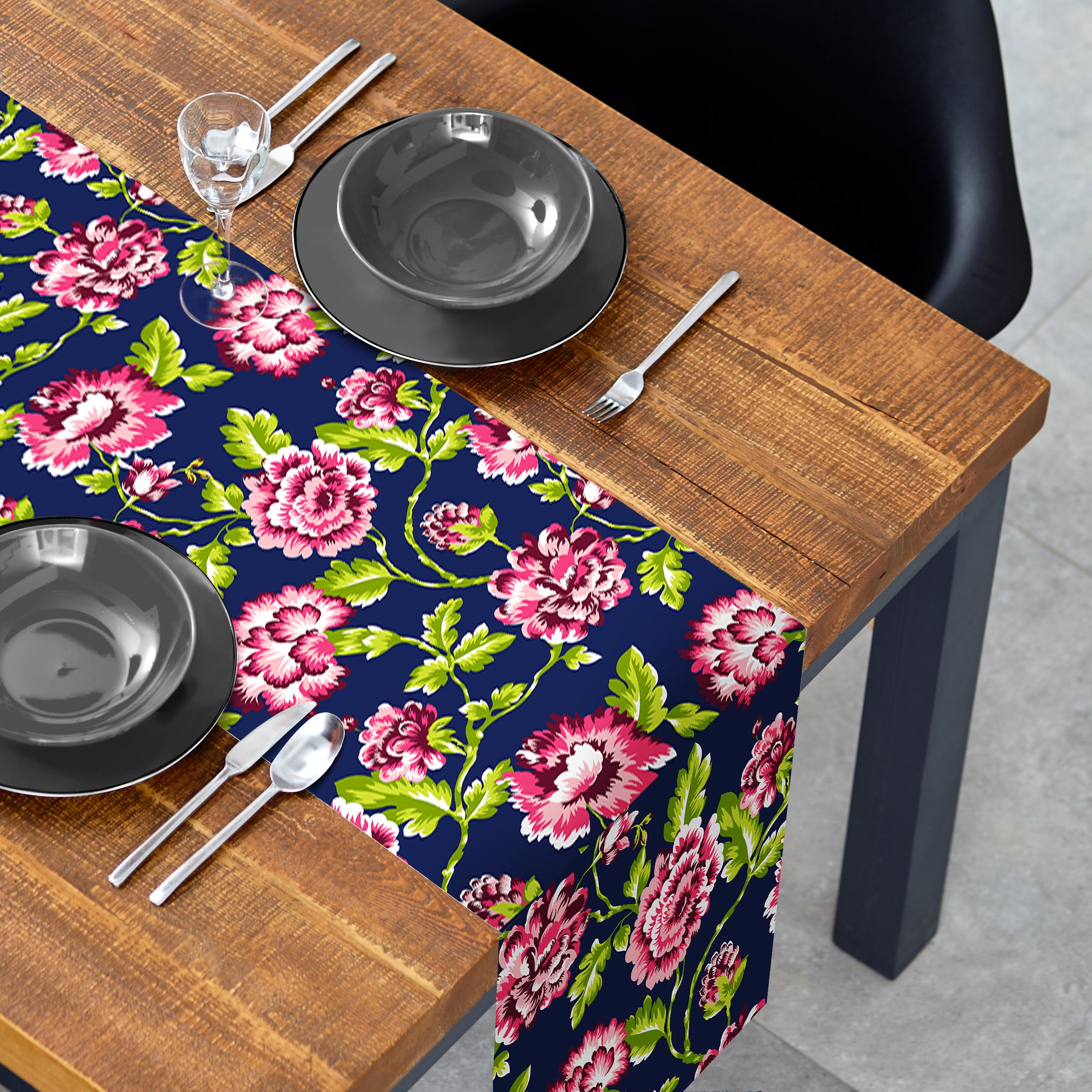 Printed Table Runner - Blue