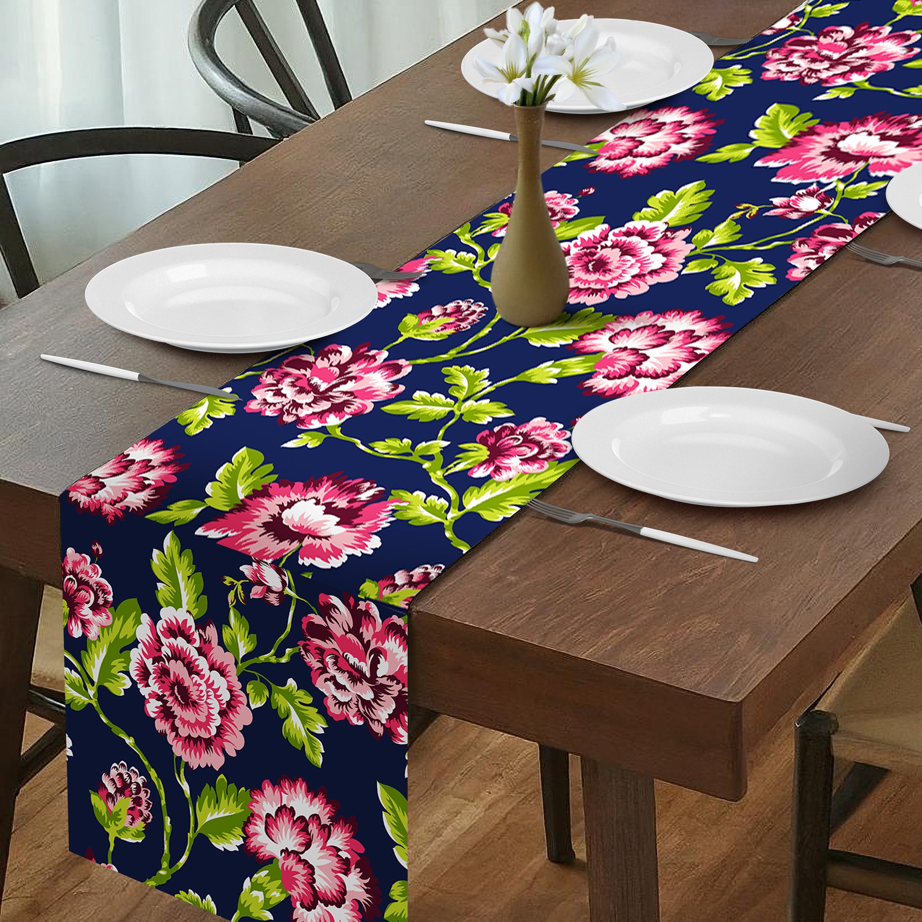 Printed Table Runner - Blue