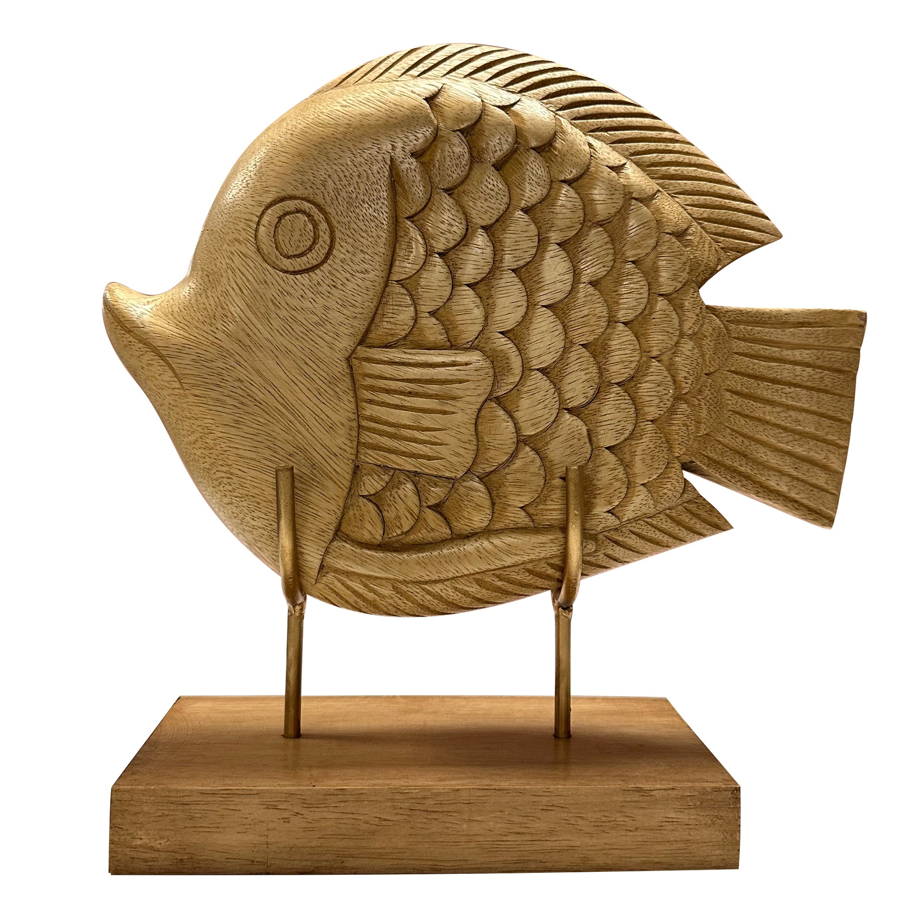 Lucky Fish Handmade Wooden Sculpture