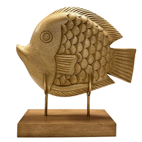 Lucky Fish Handmade Wooden Sculpture