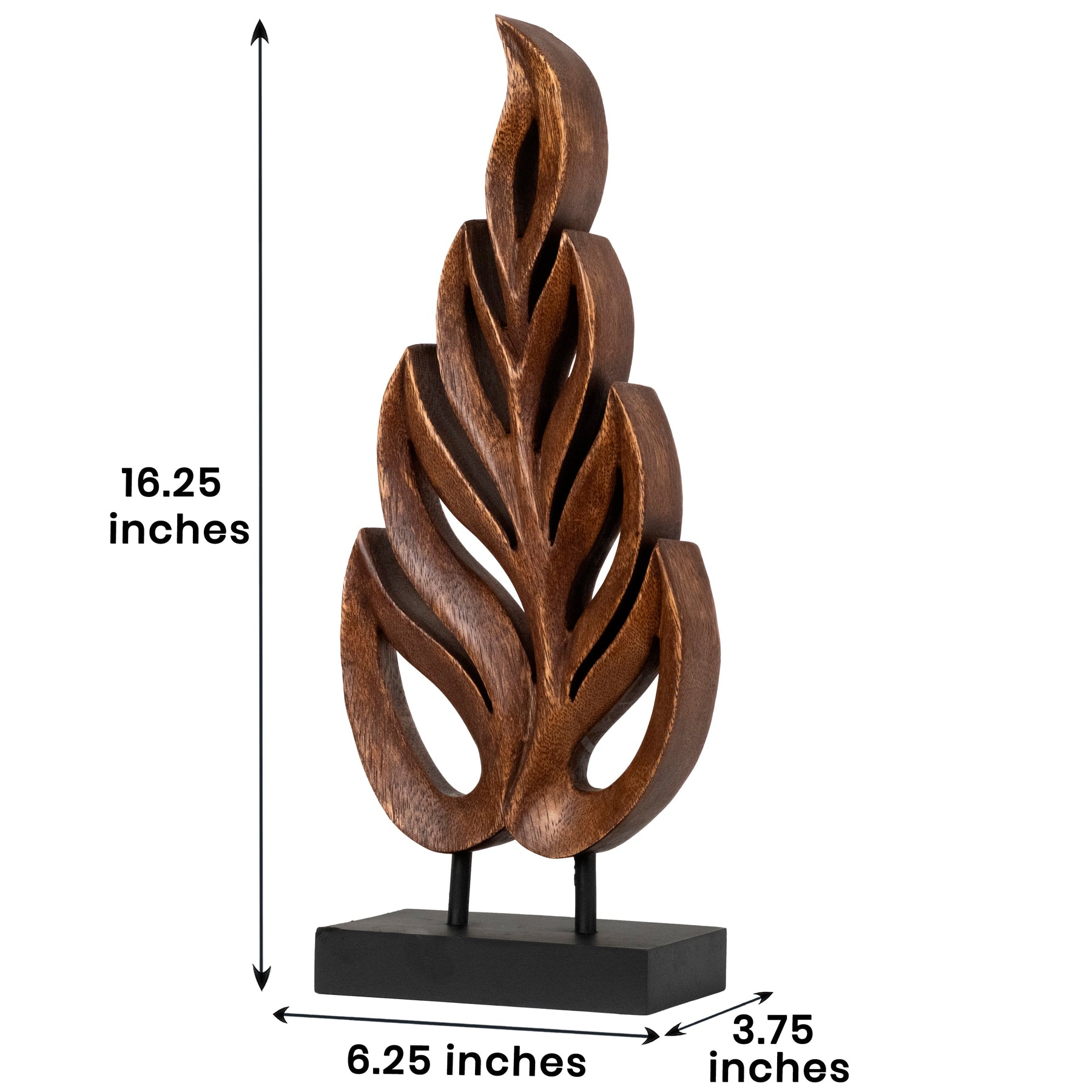 Madilyn Leaf – Hand-Carved Wooden Sculpture, Artistic Home Décor