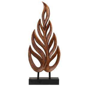Madilyn Leaf – Hand-Carved Wooden Sculpture, Artistic Home Décor