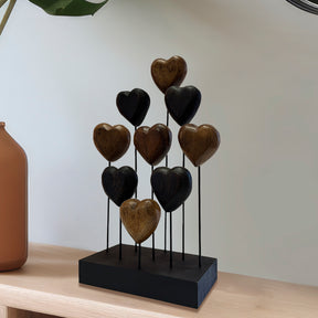 Hearts Handmade Wooden Sculpture