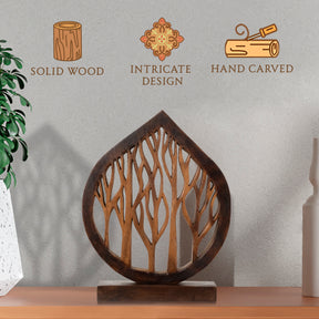 Lucky Tree Handmade Wooden Sculpture