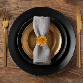 Napkin Rings in Gold Floral Design
