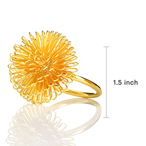 Napkin Rings in Gold Floral Design
