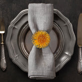 Napkin Rings in Gold Floral Design