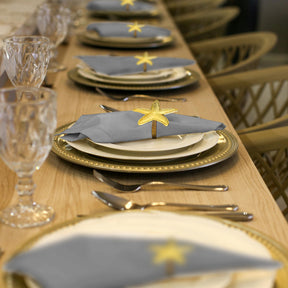 Napkin Rings in Gold Star Fish Design