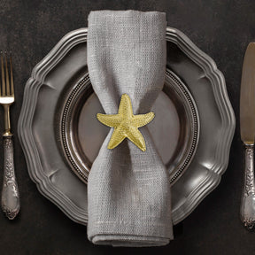 Napkin Rings in Gold Star Fish Design