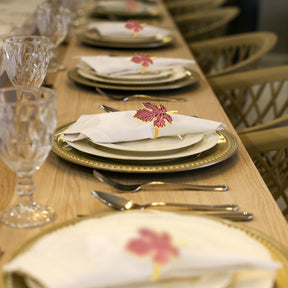 Napkin Rings in Gold Red Maple Leaf Design