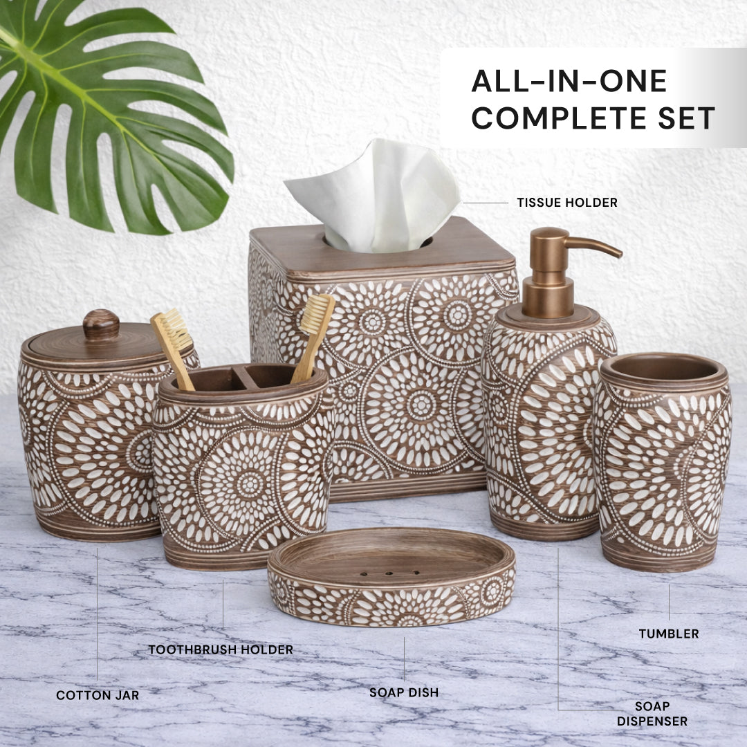 The Ciccone Collection – Elegant Modern Bathroom Décor Accessories Set of 6