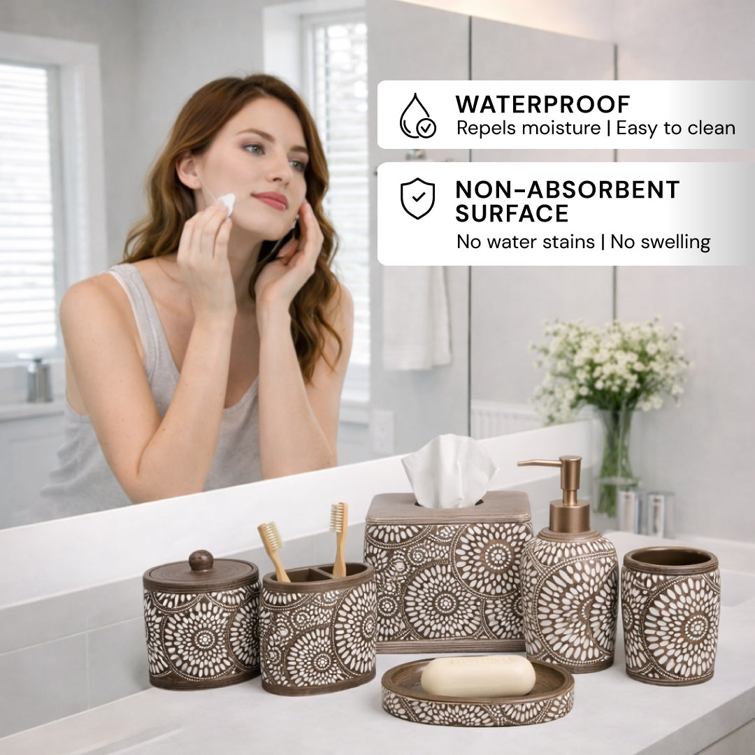 The Ciccone Collection – Elegant Modern Bathroom Décor Accessories Set of 6