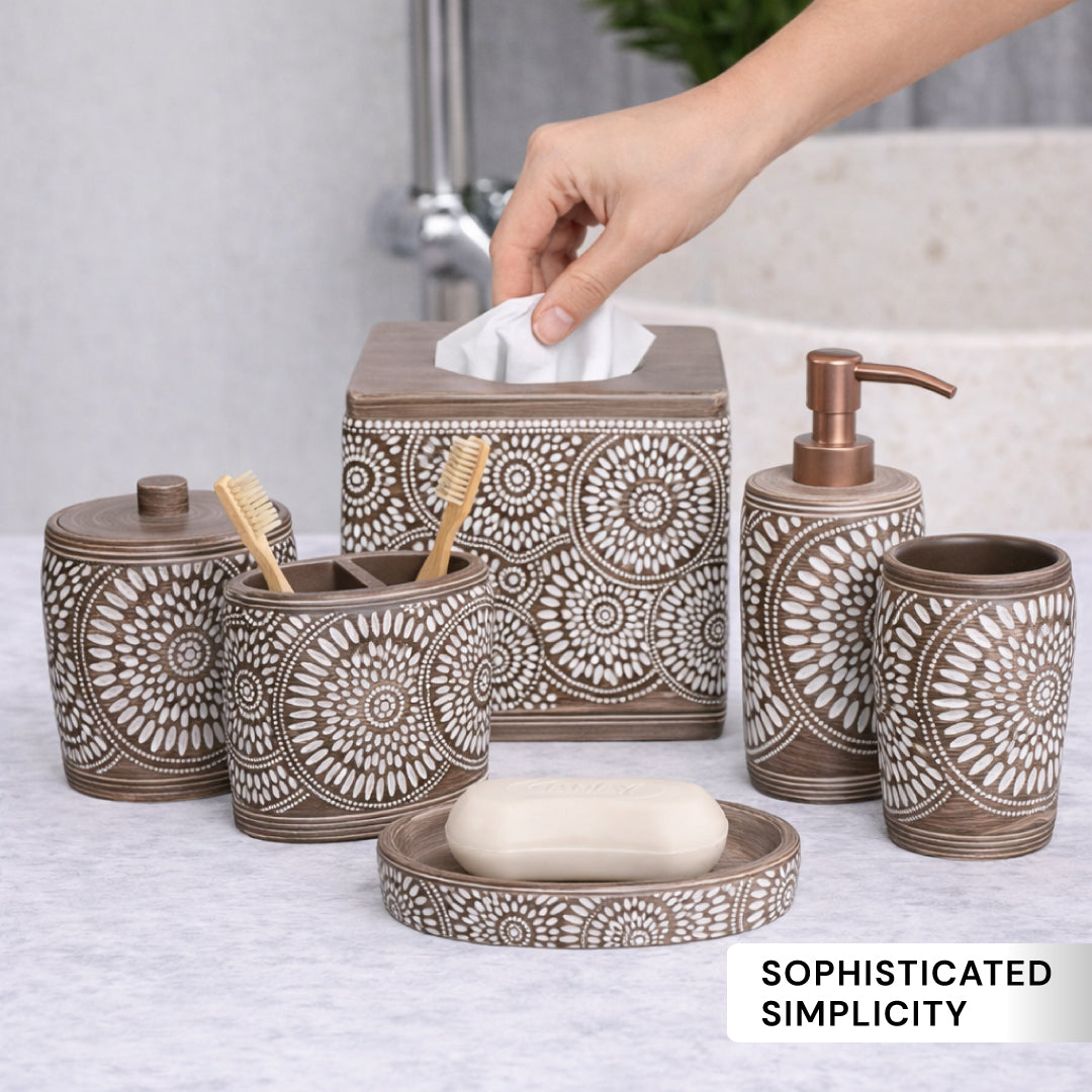 The Ciccone Collection – Elegant Modern Bathroom Décor Accessories Set of 6