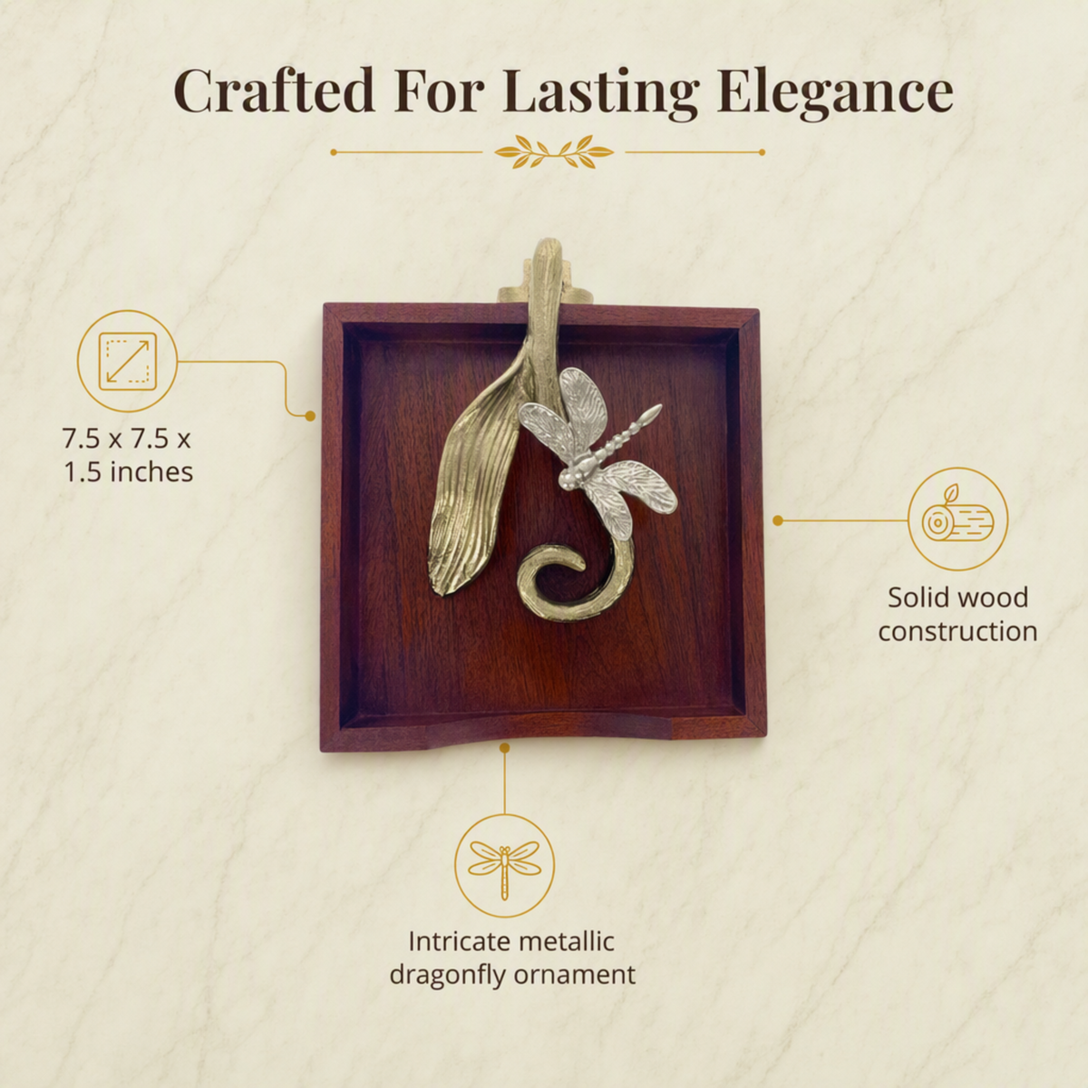 Wooden Napkin Holder – Silver Gold Ornament