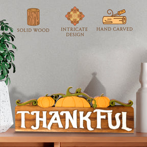 Thankful Handmade Wooden Sculpture