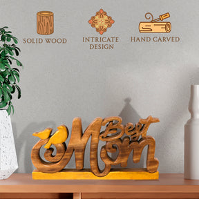 Best Mom Handmade Wooden Sculpture