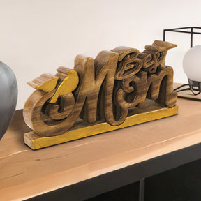 Best Mom Handmade Wooden Sculpture