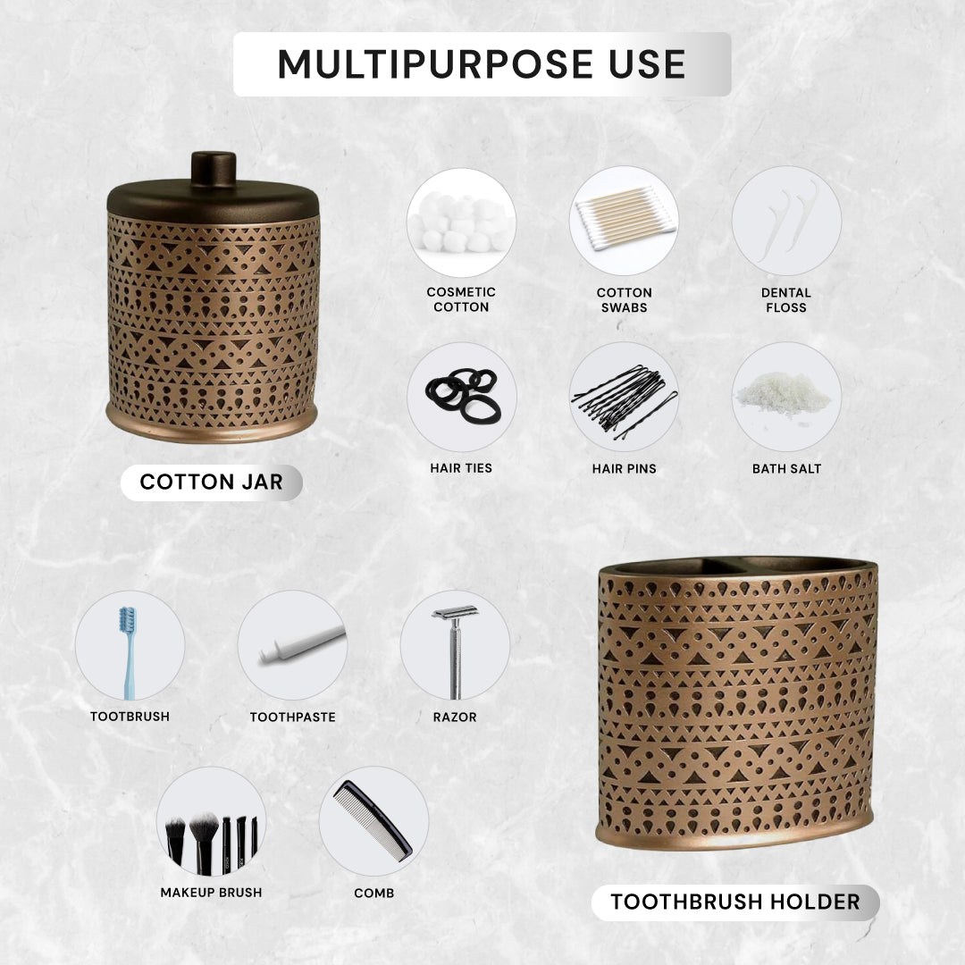Elegant modern bathroom décor accessories set of 6 by AH8323, featuring stylish bath accessories from The Cappello Collection.